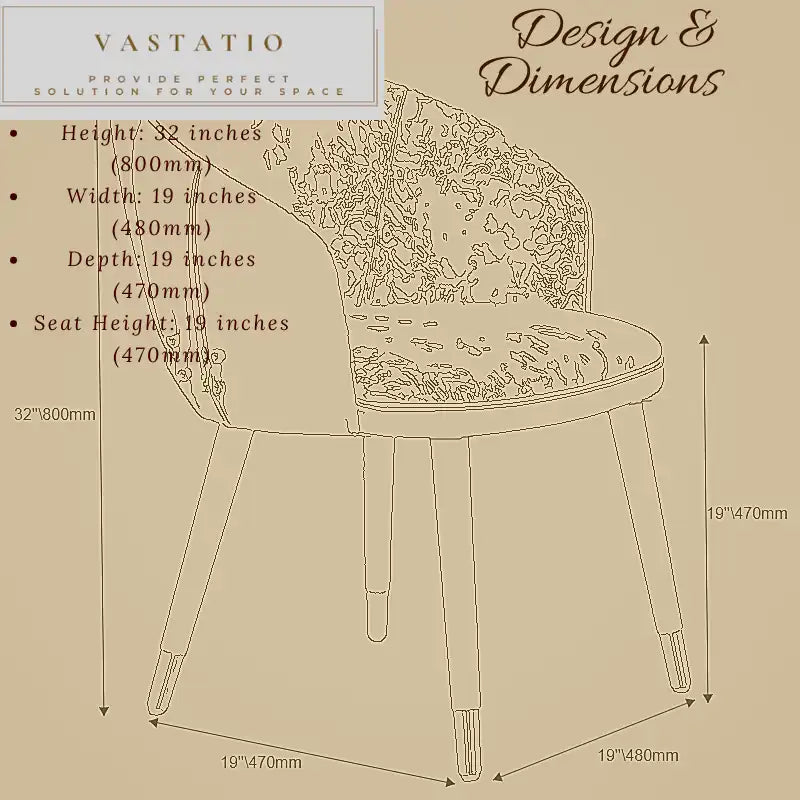 Elegant Upholstered Dining Chair - Solid Wood Frame