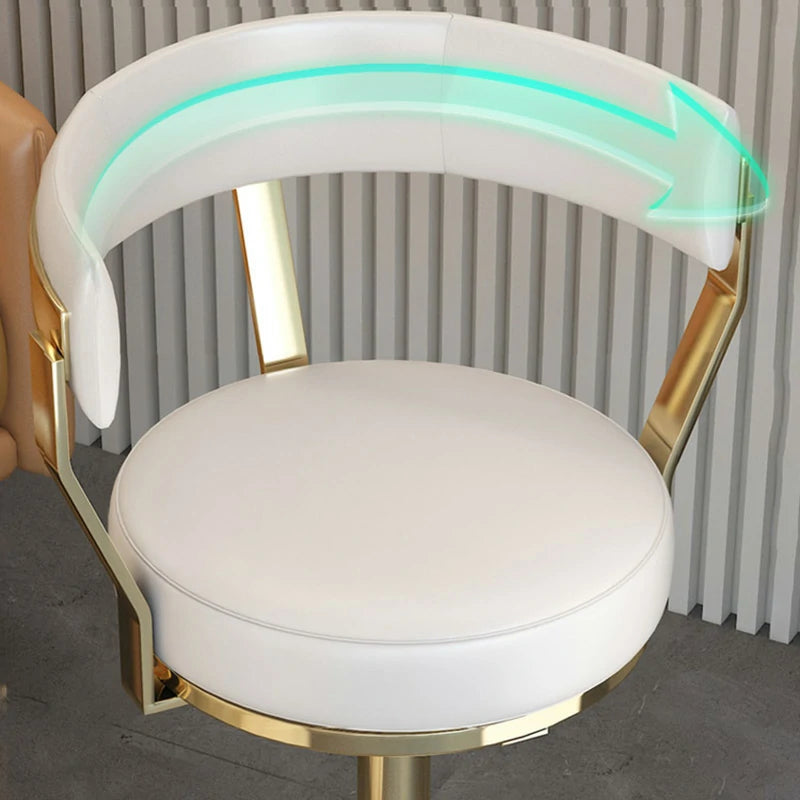 Gold Bar Stool - Wide Seat, Back & Modern Comfort