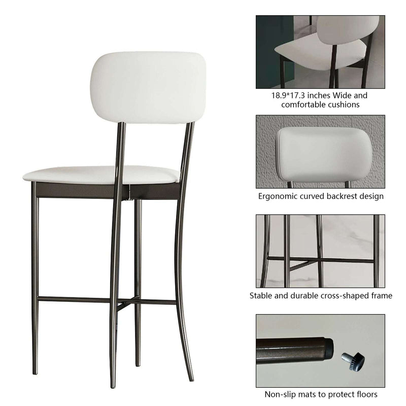 Wide Seat White Bar Stool - 300lb Capacity | Kitchen & Bar