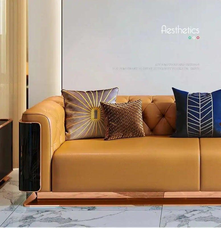Premium Leather Couch: Chic Modern Sofa