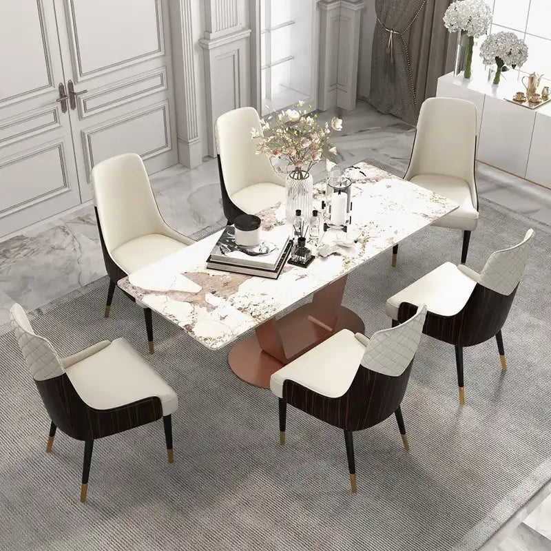 Modern Walnut Leather Dining Chair –Comfort