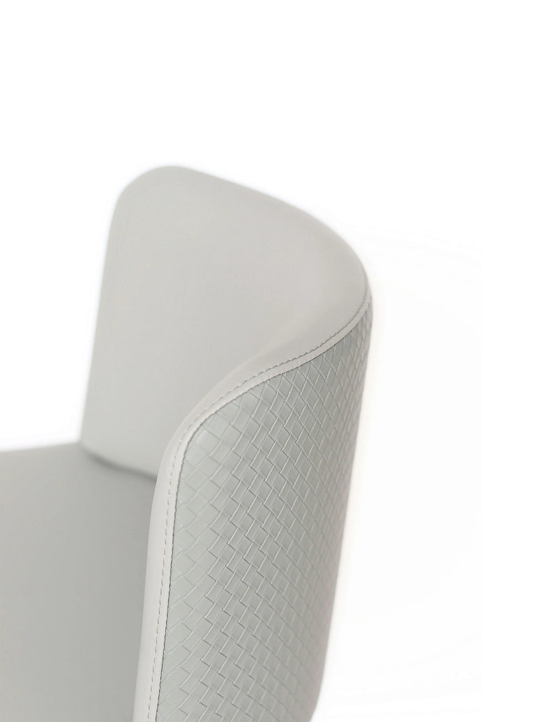 Gray Adjustable Bar Stool | Stainless Steel Base