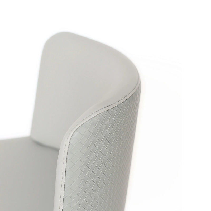 Gray Adjustable Bar Stool | Stainless Steel Base