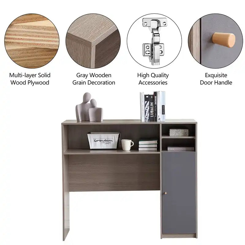 Modern Kitchen Pantry Sideboard with Shelves in Grey
