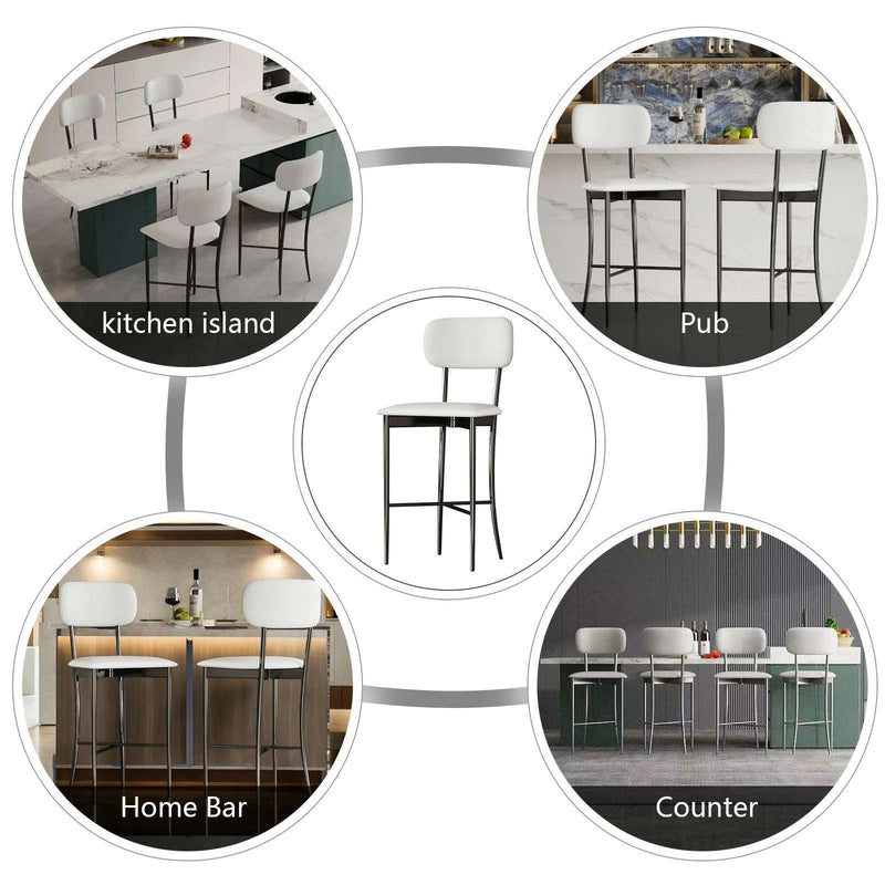 Wide Seat White Bar Stool - 300lb Capacity | Kitchen & Bar