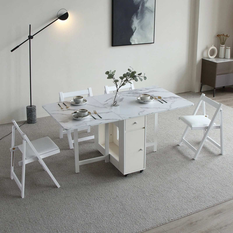 Wooden Folding Dining Chairs with Cushions