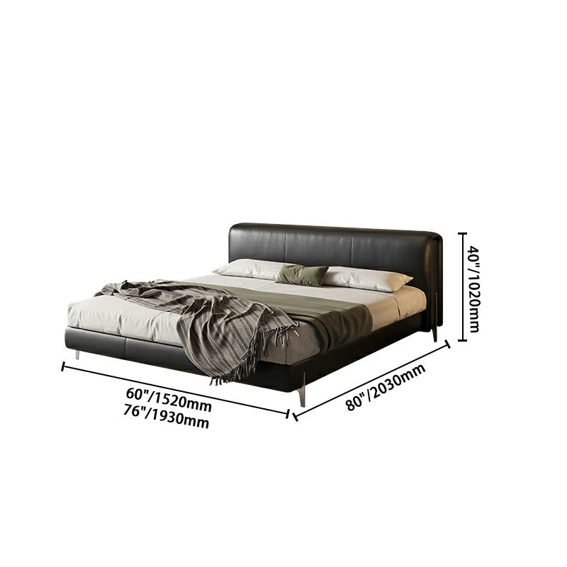 Black Faux Leather Bed | King & Queen Platform