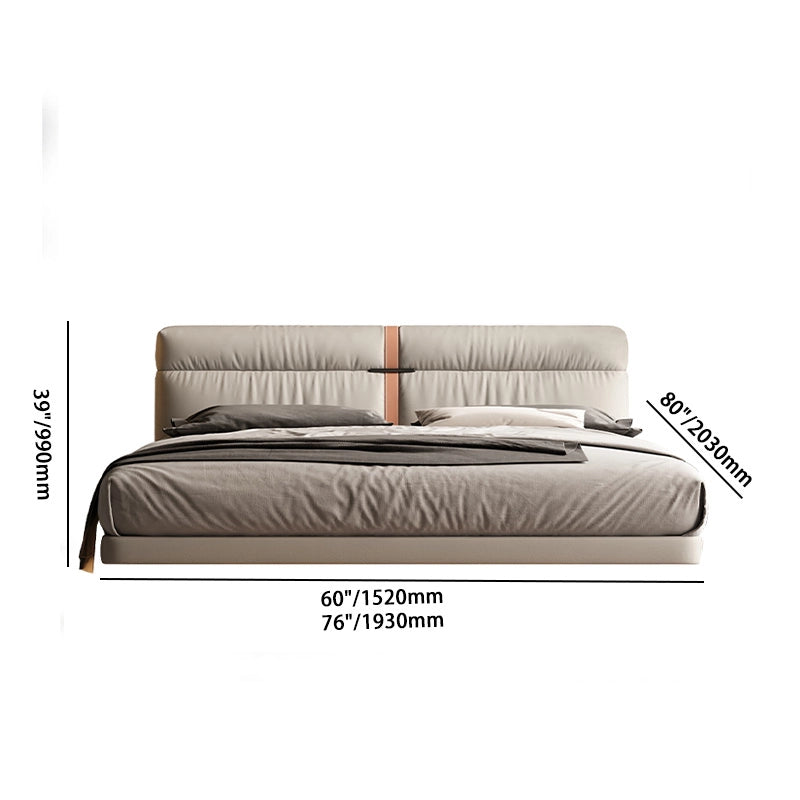 Faux Leather Platform Bed with Ambient LED Lighting