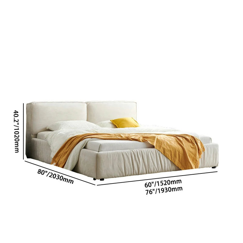 Upholstered Bed Frame | Modern Platform Bed with Headboard