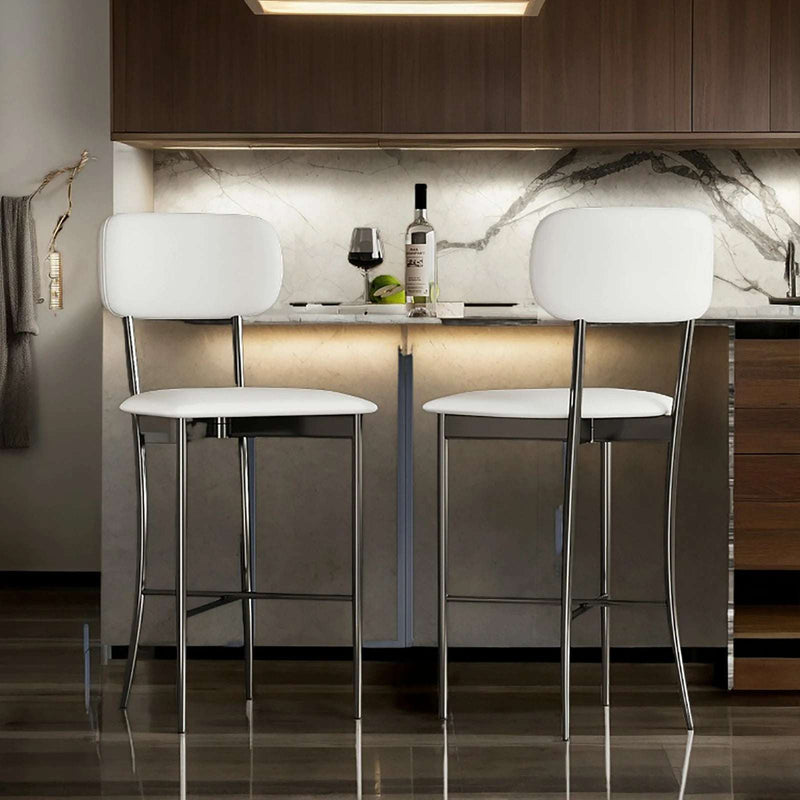 Wide Seat White Bar Stool - 300lb Capacity | Kitchen & Bar