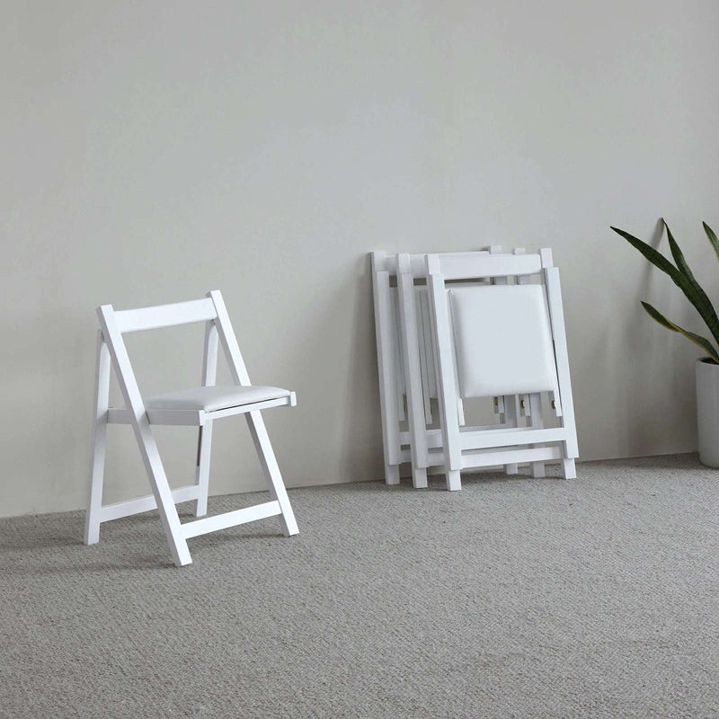 Wooden Folding Dining Chairs with Cushions