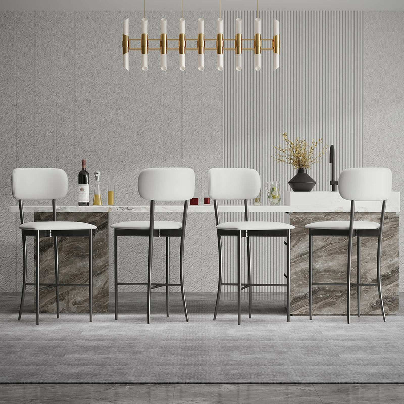 Wide Seat White Bar Stool - 300lb Capacity | Kitchen & Bar