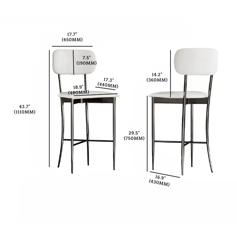 Wide Back Bar Stool – 300 lb Capacity, Modern Style