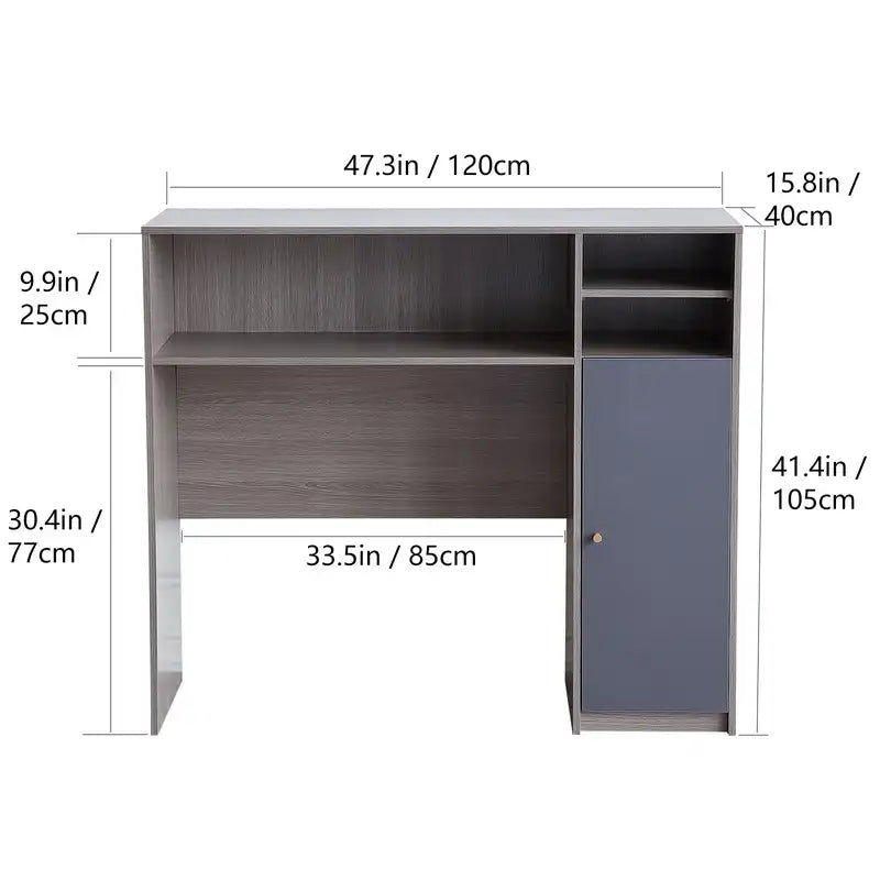 Modern Kitchen Pantry Sideboard with Shelves in Grey