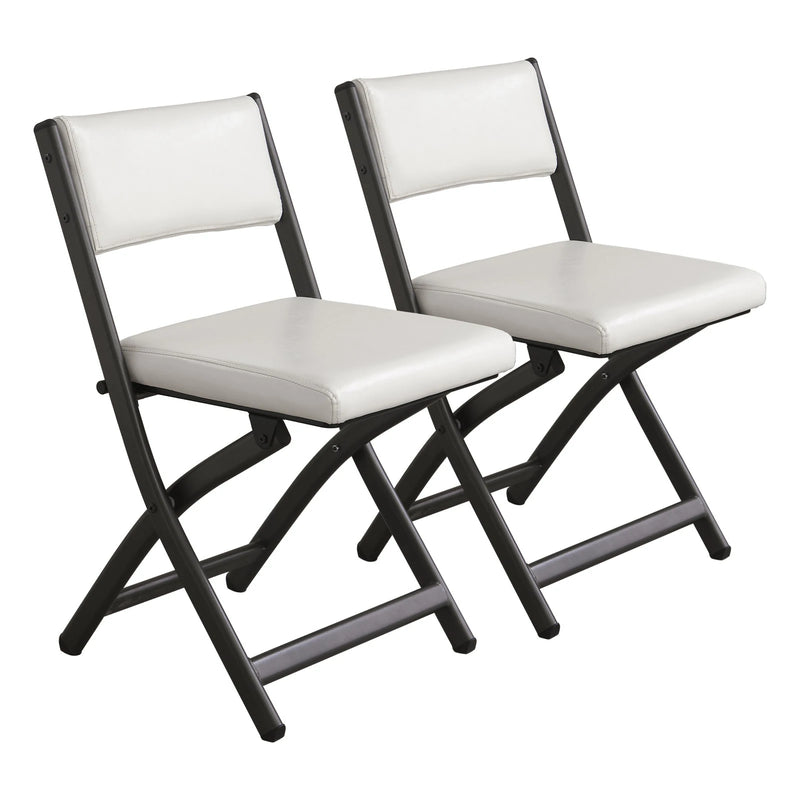 2 Pack Folding Chairs with Cushion - Heavy Duty Steel Frame Foldable Dining Chairs