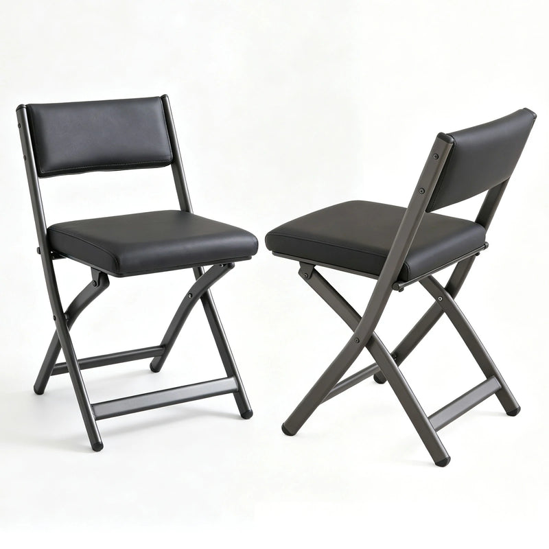 2 Pack Folding Chairs with Cushion - Heavy Duty Steel Frame Foldable Dining Chairs（副本）