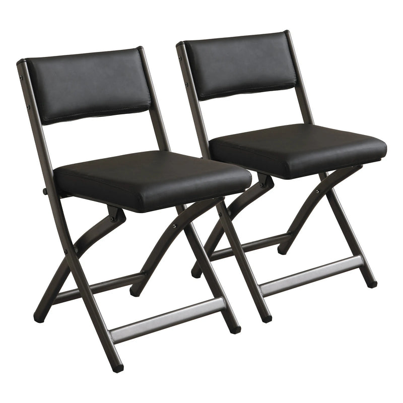 2 Pack Folding Chairs with Cushion - Heavy Duty Steel Frame Foldable Dining Chairs（副本）