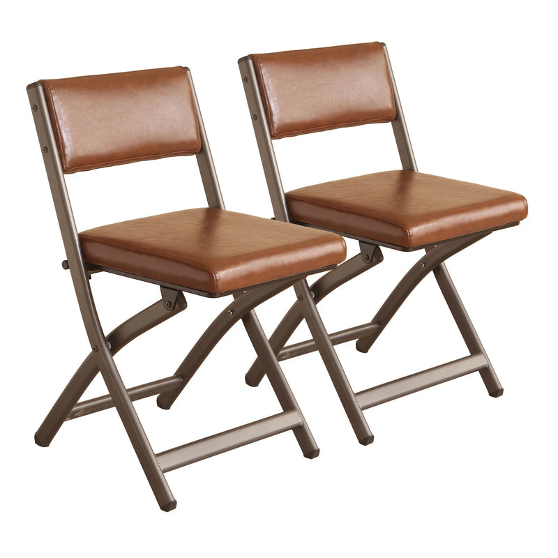 2 Pack Folding Chairs with Cushion - Heavy Duty Steel Frame Foldable Dining Chairs（副本）（副本）