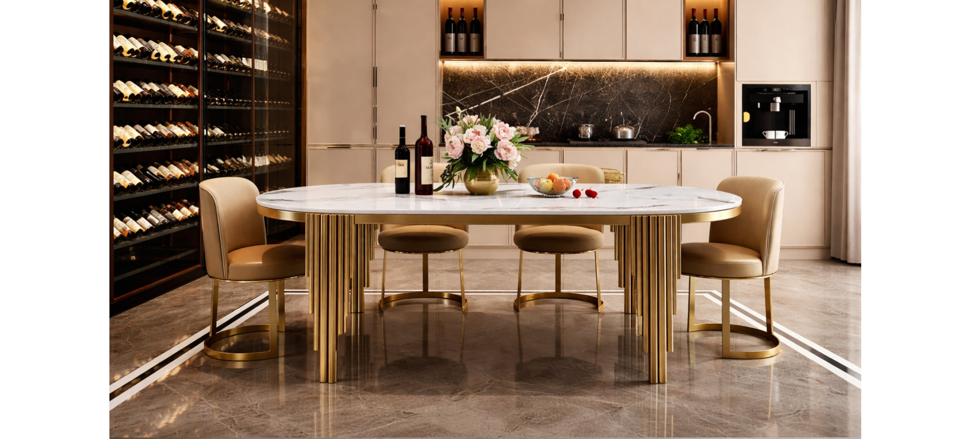 Contemporary Stainless Steel Dining Table