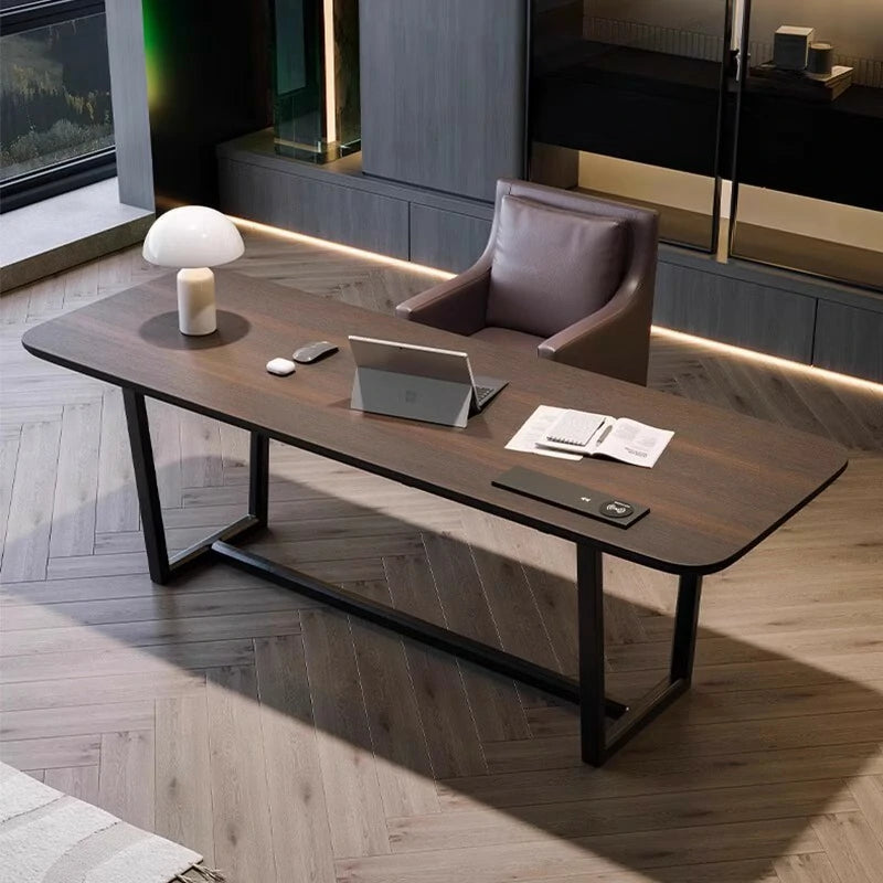 Walnut Desk with Steel Frame | Modern Minimalist Design