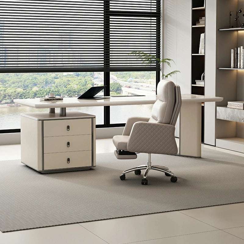 Luxury Stone & Leather Executive Desk | Office Furniture