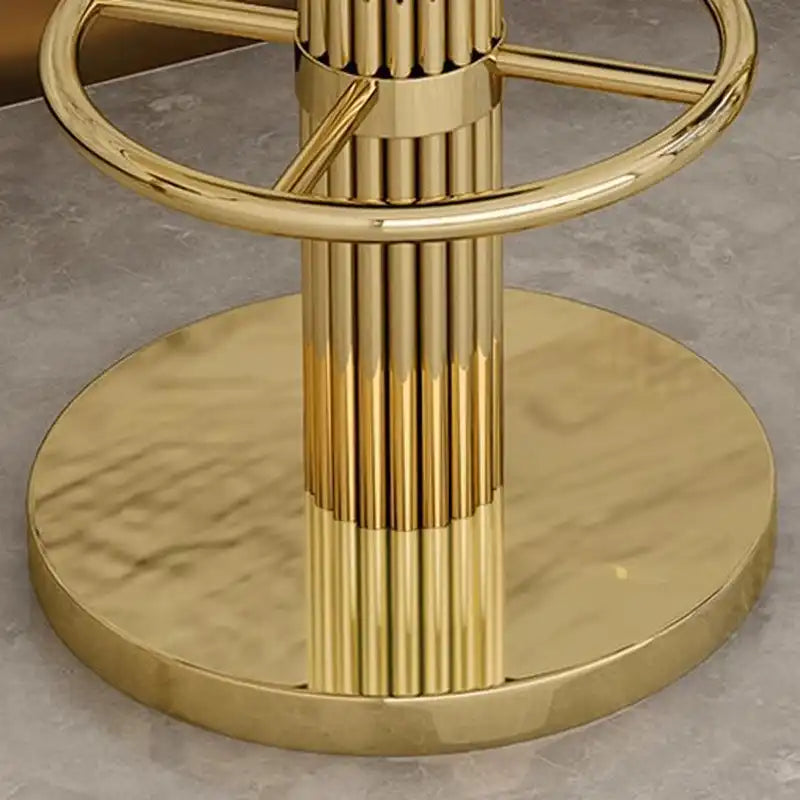 Luxury Gold & Orange Adjustable Bar Stool with Swivel & Footrest