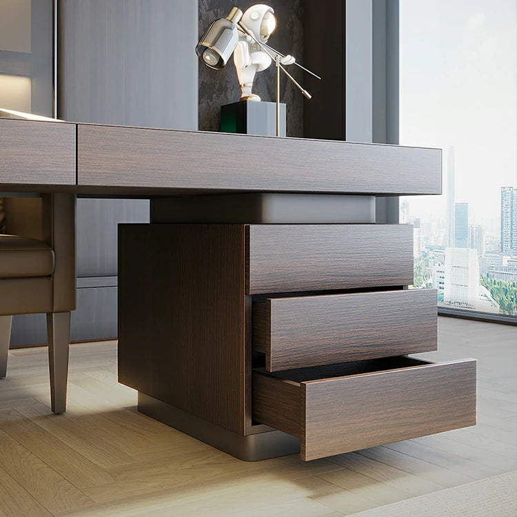 Black Writing Desk with Drawers | Modern Home Office Desk