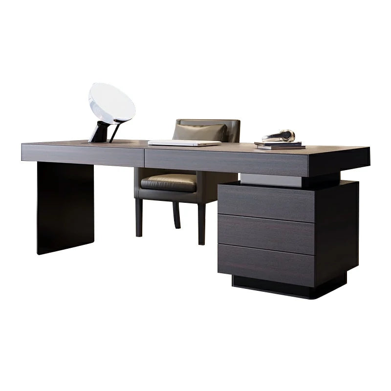 Black Writing Desk with Drawers | Modern Home Office Desk
