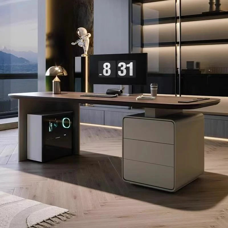 Modern Executive Desk with Storage & Drawers