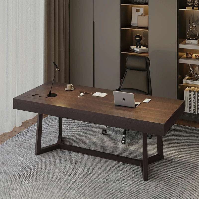 Walnut Desk with Drawers - Modern Office Furniture