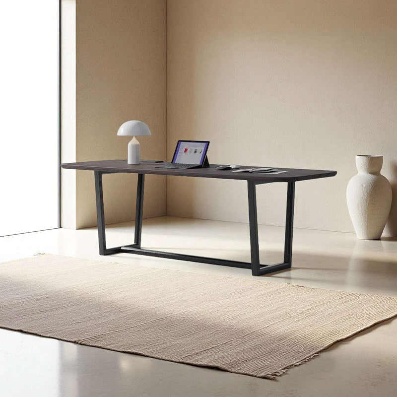Walnut Desk with Steel Frame | Modern Minimalist Design