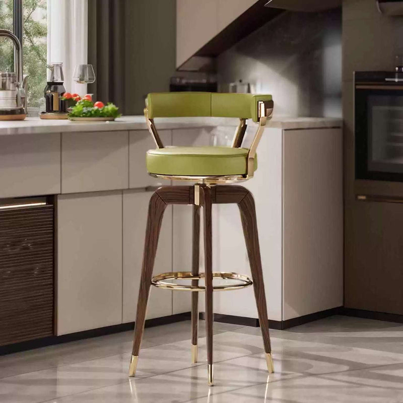 Walnut Swivel Bar Stool - Modern Kitchen & Bar Seating