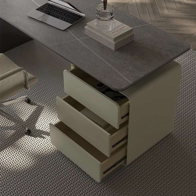 Modern Executive Desk | Sintered Stone & Storage