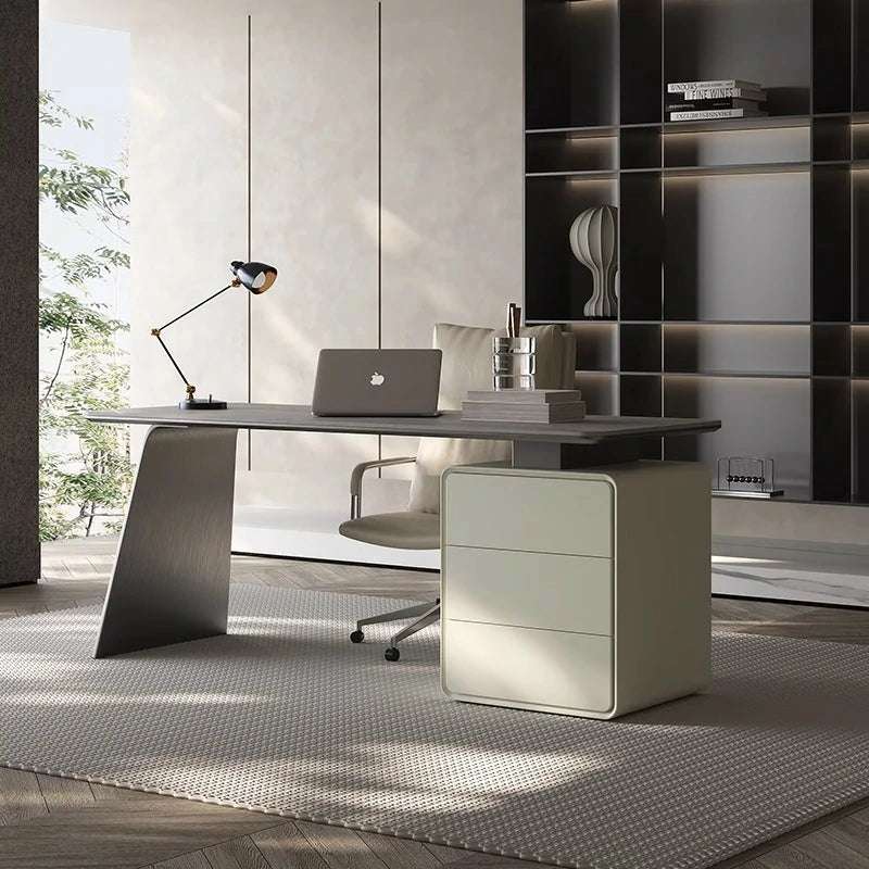 Modern Executive Desk | Sintered Stone & Storage