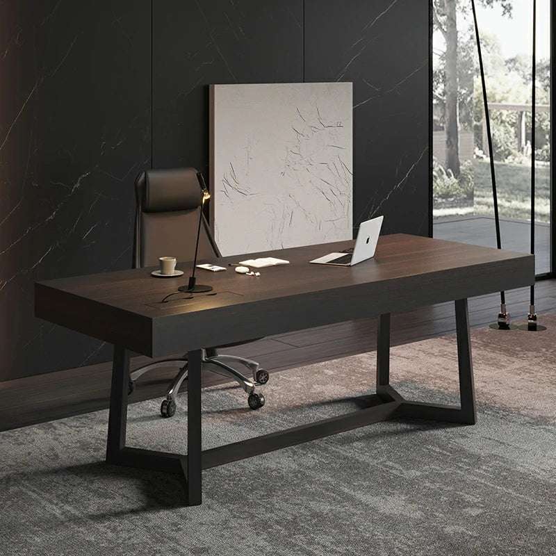 Walnut Desk with Drawers - Modern Office Furniture