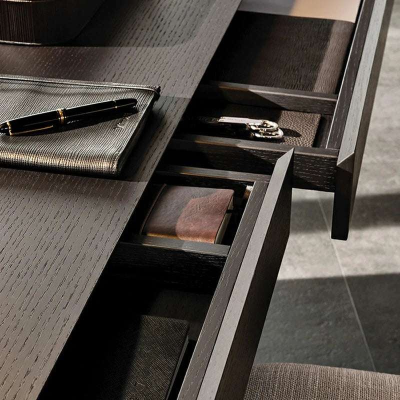 Luxury Smoked Wood Desk - Modern Home Office Furniture