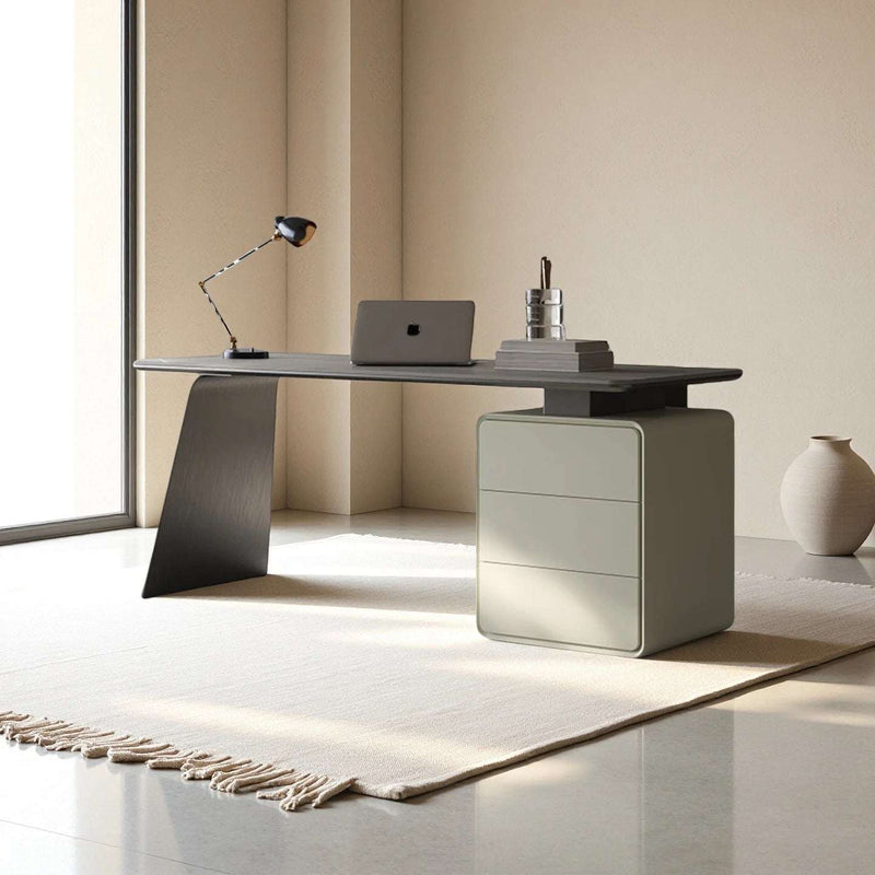 Modern Executive Desk | Sintered Stone & Storage