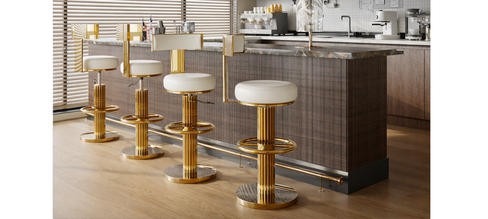  White bar stool