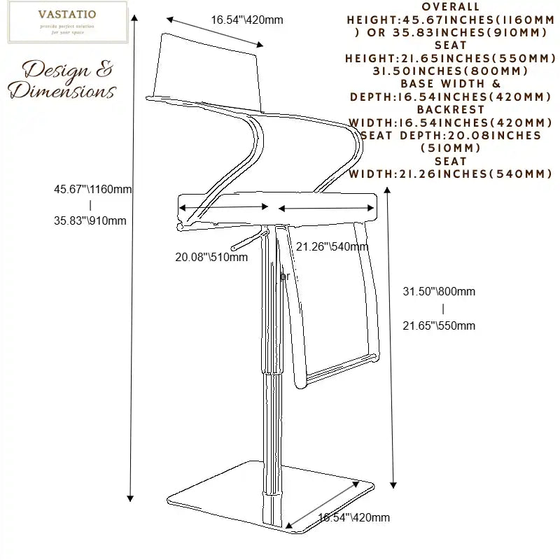 Beige Adjustable Bar Stool | Modern Kitchen & Bar Seating