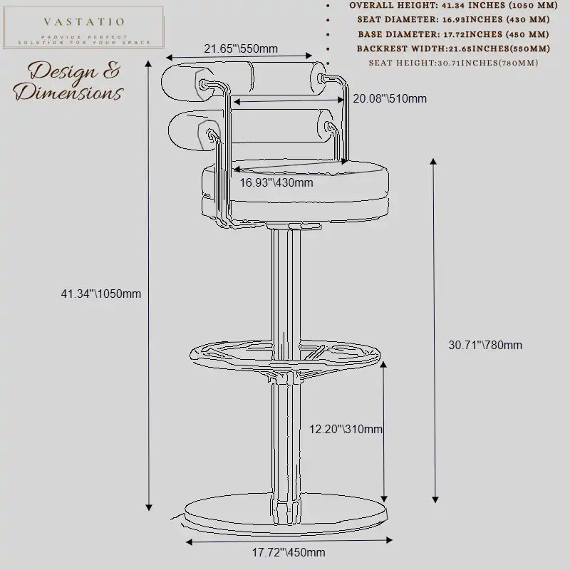 Velvet Swivel Bar Stool - Gold Frame & Plush Seat