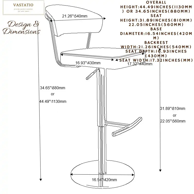 Caramel Leather Adjustable Height Bar Stool
