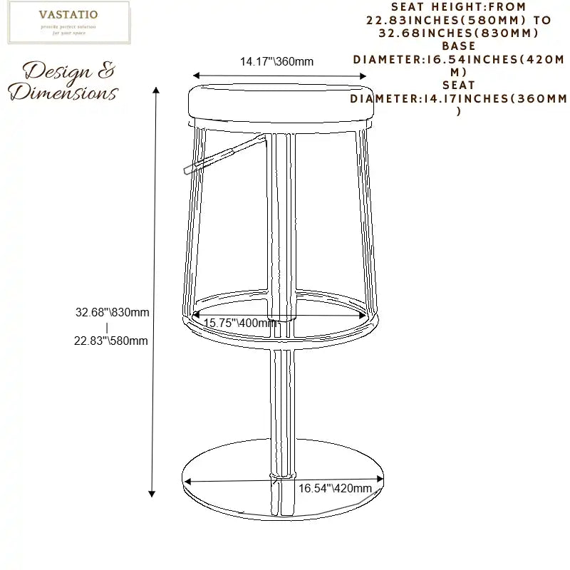 Green Leather Backless Bar Stool | Modern Rose Frame Seating