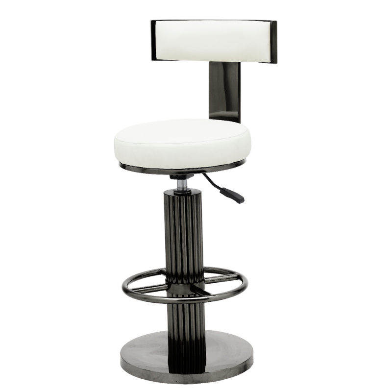 Luxury Gold Adjustable Swivel Bar Stools with White Cushion