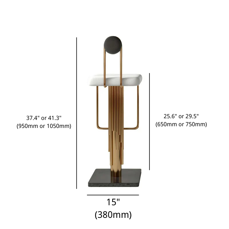 Art Deco Modern Luxury Gold & White Bar Stool