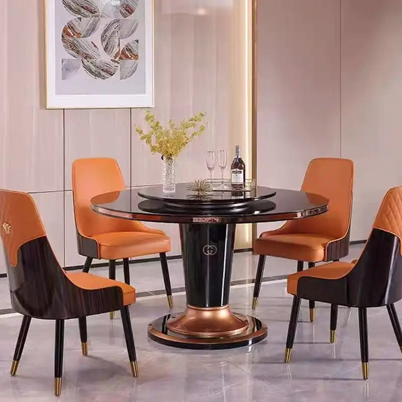 Walnut Faux Leather Dining Chair 39''H4''W1''D #FF7F24