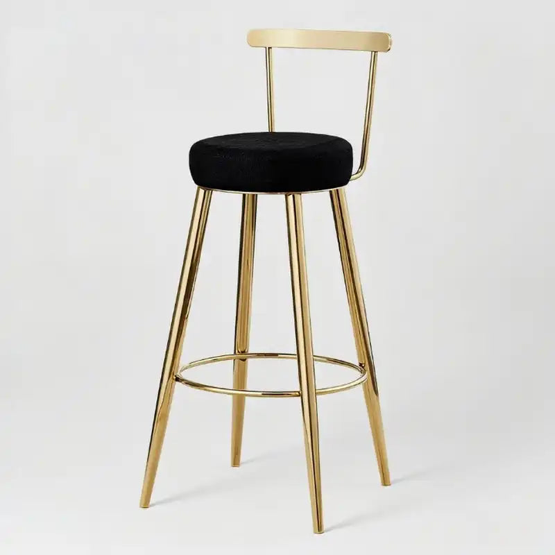 Gold Bar Stool with Linen Cushion | Modern Design