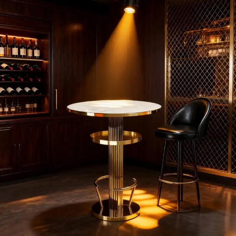 Marble Bar Table - Gold Base | Modern Home Bar Furniture
