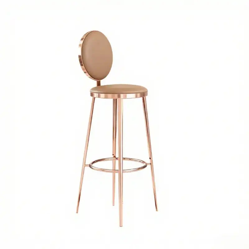 Black Leather Bar Stool Rose Gold Frame | Counter Stool