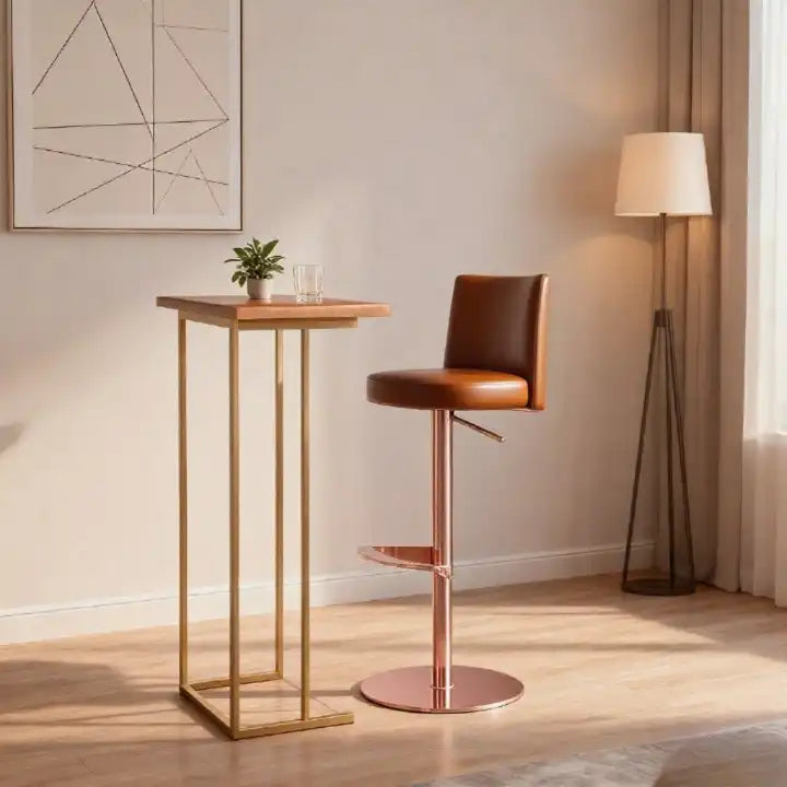 Pink Bar Stool: Adjustable Height Swivel | Modern Comfort