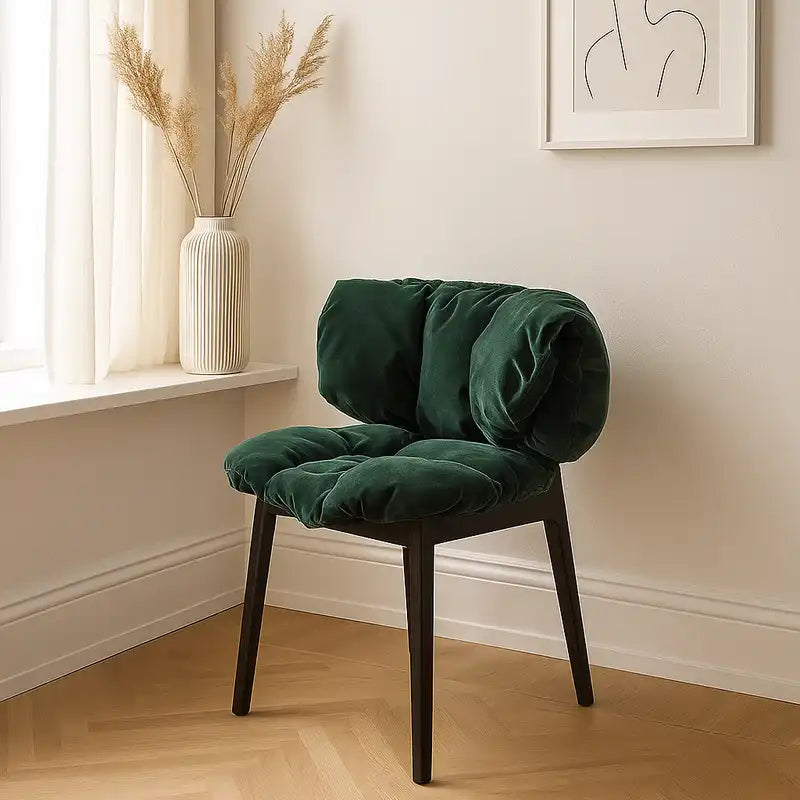 Velvet Accent Lounge Chair – Plush Seating 32''H6''W0''D #0E4D4D